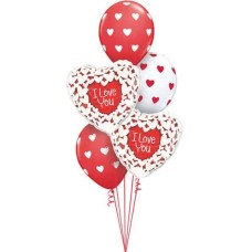 Bukiet 506 I Love Glitter Hearts Qualatex #34813-2 76928-3